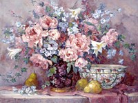 Pears and Posies Fine Art Print