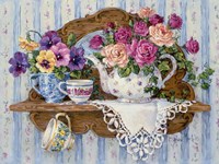 Pansies and Lace Fine Art Print
