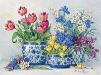 Spring Garden in Blue I Framed Print