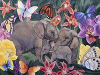 Elephants and Butterflies Fine Art Print