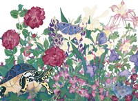 Turtle With Butterfly Fine Art Print