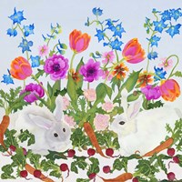 Rabbits And Carrot Fine Art Print