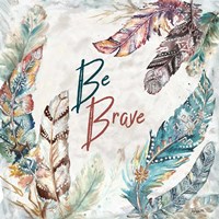 Tribal Feathers Square I Fine Art Print