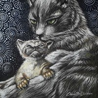 Mother Cat With Kitten Fine Art Print