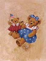 Americana Girl Teddy Fine Art Print