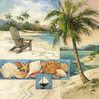 Seaside Collage I Framed Print