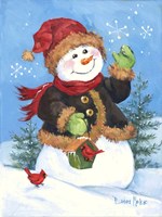 Fur Coat Snowman Fine Art Print