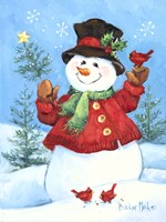 Red Coat Snowman Fine Art Print
