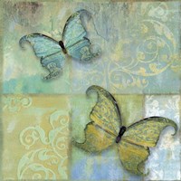Damask & Butterflies II Fine Art Print
