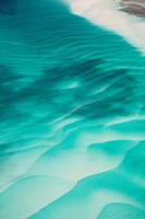 Aerial View of Clear Turquoise Water in Caribbean Sea, Great Exuma Island, Bahamas Fine Art Print