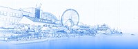 Navy Pier and Skyline at the Waterfront, Chicago Fine Art Print