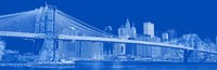 Brooklyn Bridge & East River in Blue Fine Art Print