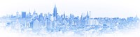 Blue Skylines in a City, Manhattan Fine Art Print