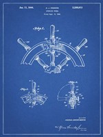 Blueprint Ship Steering Wheel Patent Fine Art Print