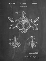 Chalkboard Ship Steering Wheel Patent Fine Art Print