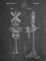 Chalkboard Railroad Crossing Signal Patent Fine Art Print