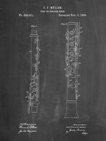 Chalkboard Oboe Patent Fine Art Print
