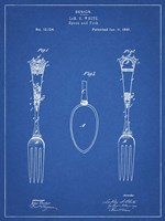 Blueprint Antique Spoon and Fork Patent Fine Art Print