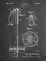 Chalkboard Vintage Ski Pole Patent Fine Art Print