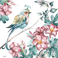 Island Living Bird and Floral II Fine Art Print