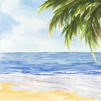 Beach and Palm Fronds I Fine Art Print