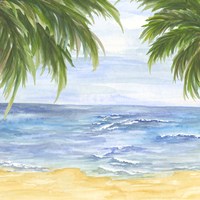Beach and Palm Fronds II Fine Art Print