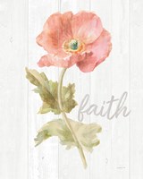 Garden Poppy on Wood Faith Fine Art Print