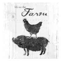 Farm To Chicken Pig Grey Fine Art Print