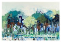 Blue Green Tree Reflections Fine Art Print