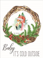 Baby It's Cold Outside Wreath Fine Art Print
