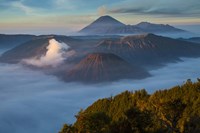 Mt Bromo and Mt Merapi, East Java, Indonesia Fine Art Print