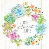 Sweet Succulents Wreath Home Fine Art Print