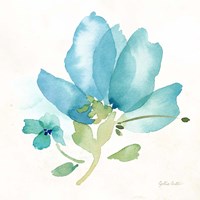 Blue Poppy Field Single II Fine Art Print
