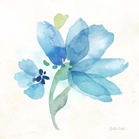 Blue Poppy Field Single IV Fine Art Print