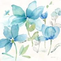 Blue Poppy Field II Fine Art Print
