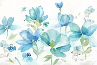 Blue Poppy Field Landscape Fine Art Print