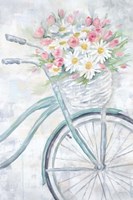 Bike with Flower Basket Fine Art Print