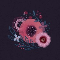 Dark Purple Florals II Fine Art Print