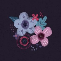 Dark Purple Florals IV Fine Art Print