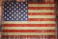 Vintage Flag on Barnwood Fine Art Print