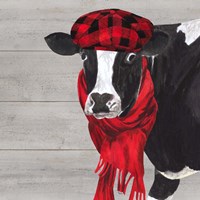 Intellectual Animals III Cow and Scarf Fine Art Print