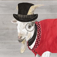 Intellectual Animals VI Goat with Hat Fine Art Print