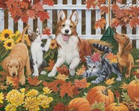 Puppies and Kittens - Autumn Fine Art Print