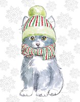 Christmas Kitties II Snowflakes v2 Fine Art Print