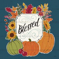 Thankful III Blue Fine Art Print