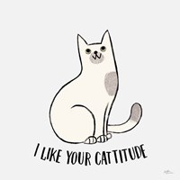 Purrfect Garden V No Flowers Gray Fine Art Print