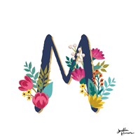 Romantic Luxe Monogram M Navy Fine Art Print