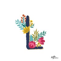 Romantic Luxe Monogram L Navy Fine Art Print