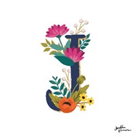 Romantic Luxe Monogram J Navy Fine Art Print