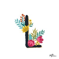 Romantic Luxe Monogram L Black Fine Art Print